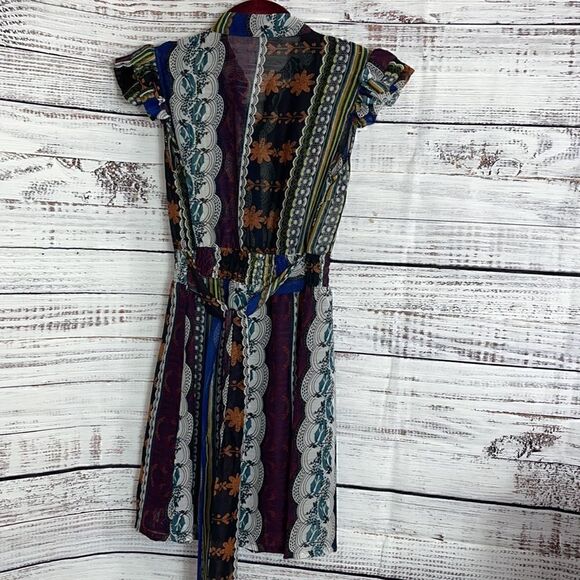 Twenty one Dress Womens size Small chiffon floral mini Ruffle Cap Sleeve - Picture 7 of 12